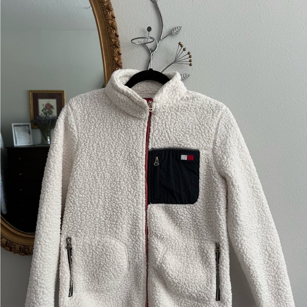 Tommy Hilfiger White Sherpa Jacket